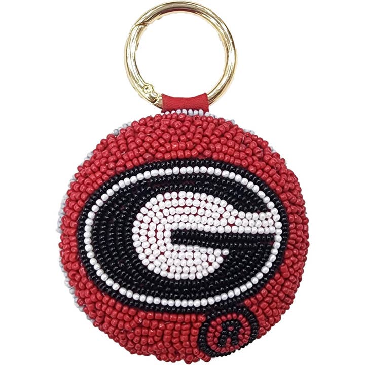 Pizzazz, Inc. - Wholesale Keychain - Women's - GEORGIA BULLDOG BEADED KEYCHAIN