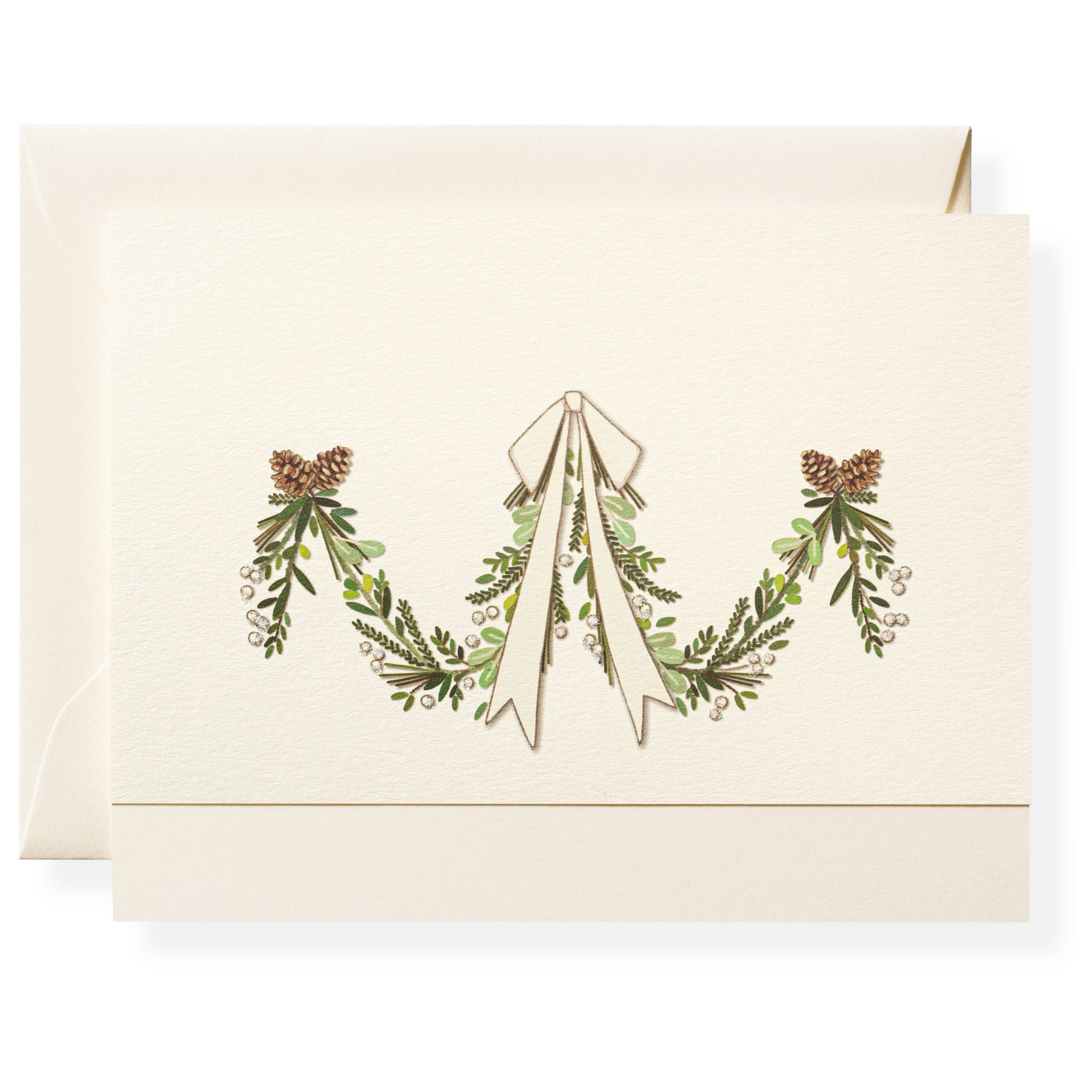 Karen Adams Designs - Vente Assortiments de papeterie/cartes - Carte-note individuelle Pine Swag0