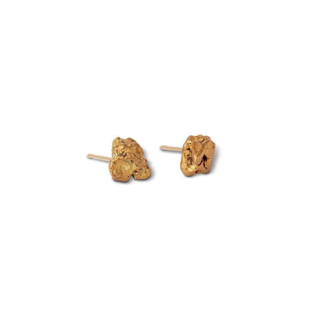 Makal – wholesale Stud/post earrings – Earth Studs with Gold Nuggets1