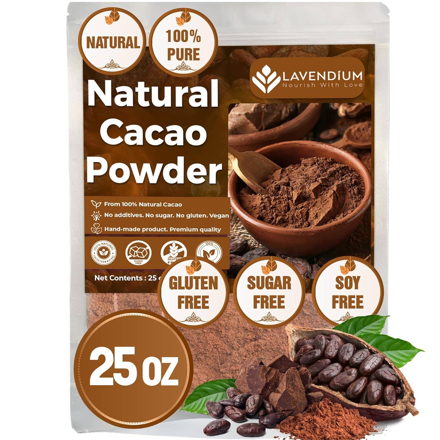 Naomi's Happy Place Shop - Wholesale Protein/Superfood Powder - Cacao Powder, 25oz (1.56 lbs), 100% Natural & Pure, Unsweetened, Rich Chocolate Flavor, Perfect for Baking & Smoothies0