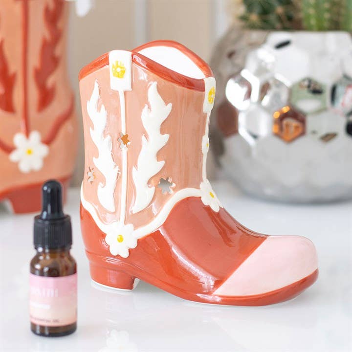 Something Different Wholesale - Wholesale Wax Warmer - Pink Cowboy Boot Oil Burner and Wax Warmer1