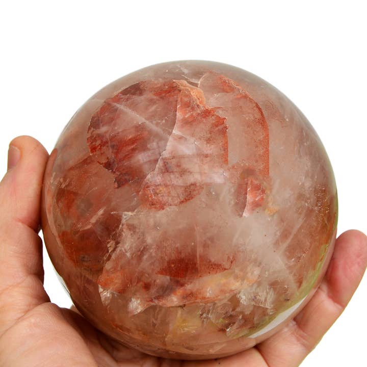 Kaia & Crystals - Wholesale Spiritual Stone/Crystal - XL Fire Quartz Sphere Crystal (65mm - 100mm)