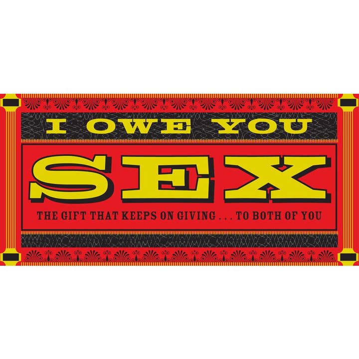 Chronicle Books - Wholesale Gag Gift/Novelty Gift - I Owe You Sex