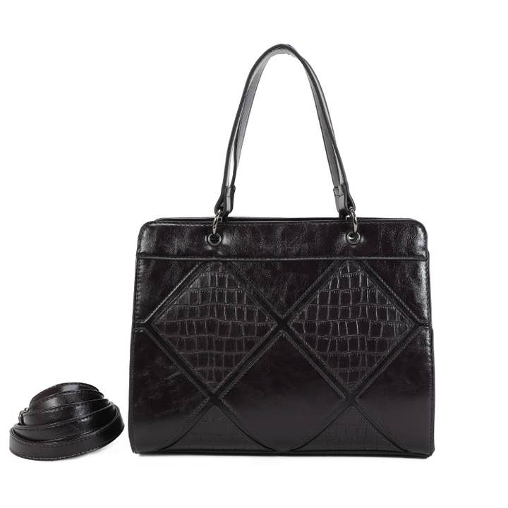 INES DELAURE - Wholesale Top Handle Bag - Women's - Handbag, crocodile print