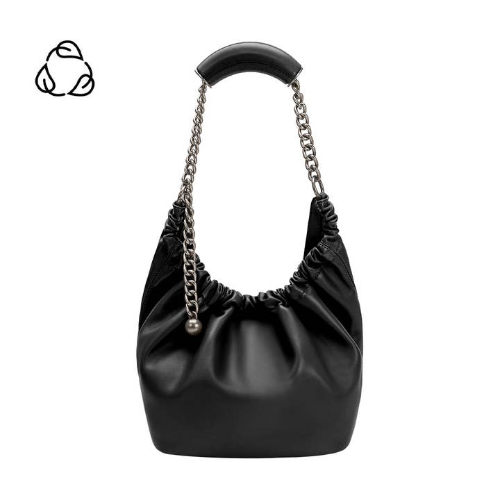 Melie Bianco - Wholesale Shoulder Bag - Women's - Kinsley Black Recycled Vegan Shoulder Bag