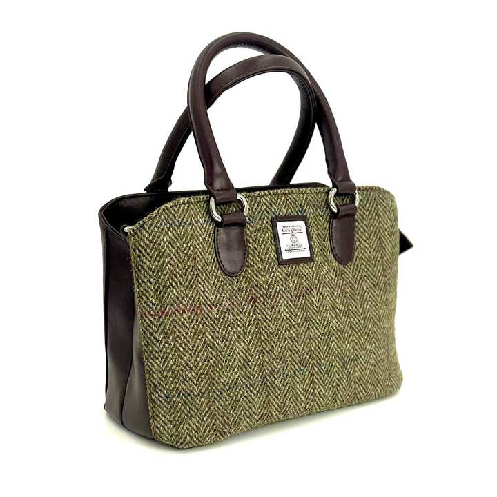 Harris Tweed Top Handle Bag Country Green for wholesale by maccessori