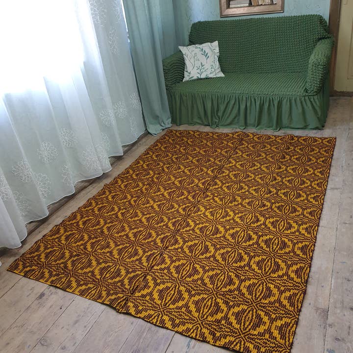 MADE WITH LOVE RO SRL - Wholesale Area Rug - Wool handwoven brown rug Romanian carpet Teppich.2