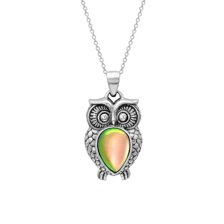 LeightWorks – wholesale Hänge-/berlockhalsband – Uggla hänge Sterling Silver Crystal smycken halsband