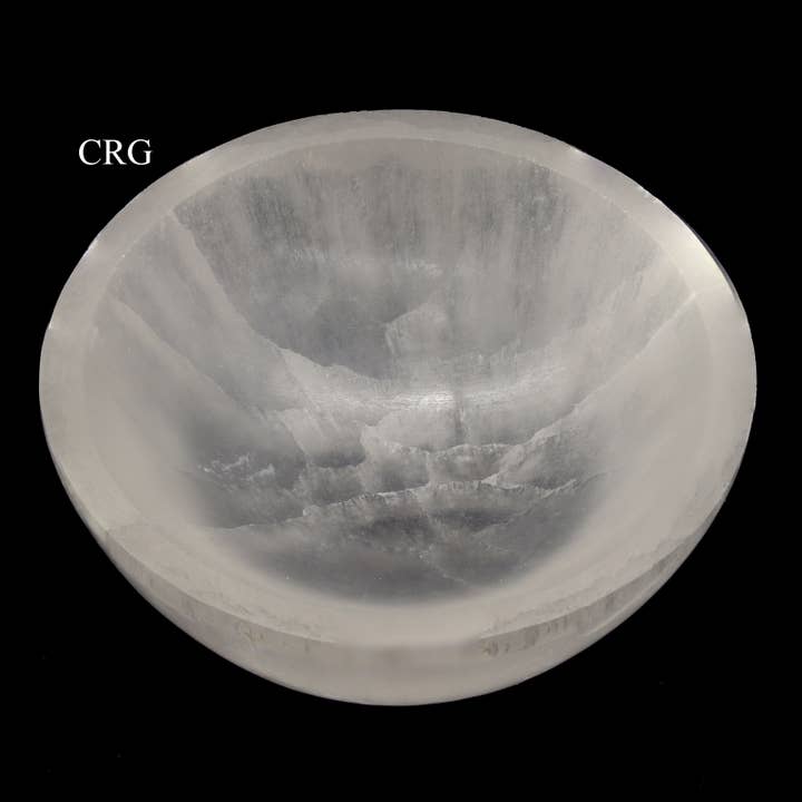 Crystal River Gems LLC - Wholesale Spiritual Stone/Crystal - QTY 1 - Selenite Round Bowl / 8 cm AVG2