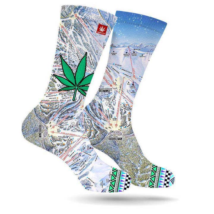 MAMMOTH MOUNTAIN WEED LEAF SOCKS for wholesale by StonerDays Apparel
