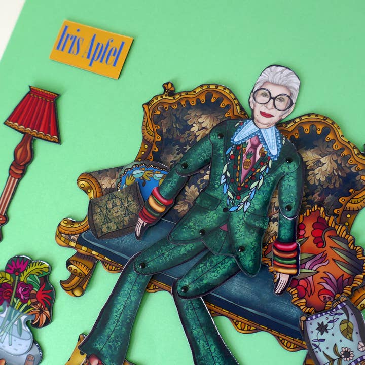 THE PAPER IDOLL - Wholesale Magnet - Posable fridge magnet Set Iris Apfel | Celebrity Paper Dol8