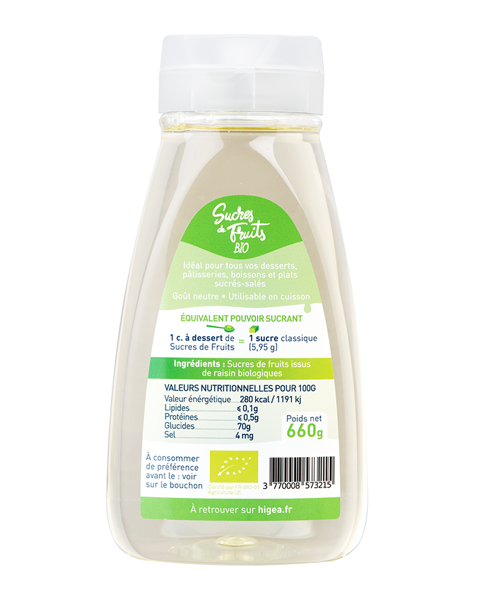 Higea - Wholesale Sugar/Sweetener - Organic Fruit Sugars 660g1