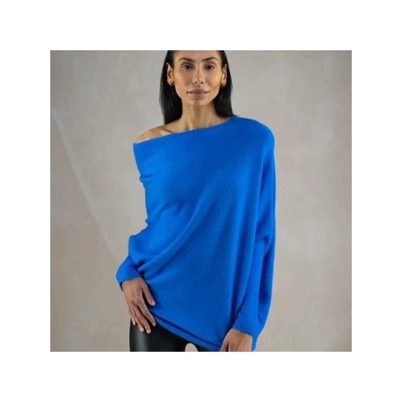 Plush Looks - Wholesale Knit Top - Women's - Solid Color Round Neck Long Sleeve Knitted Batwing Top3