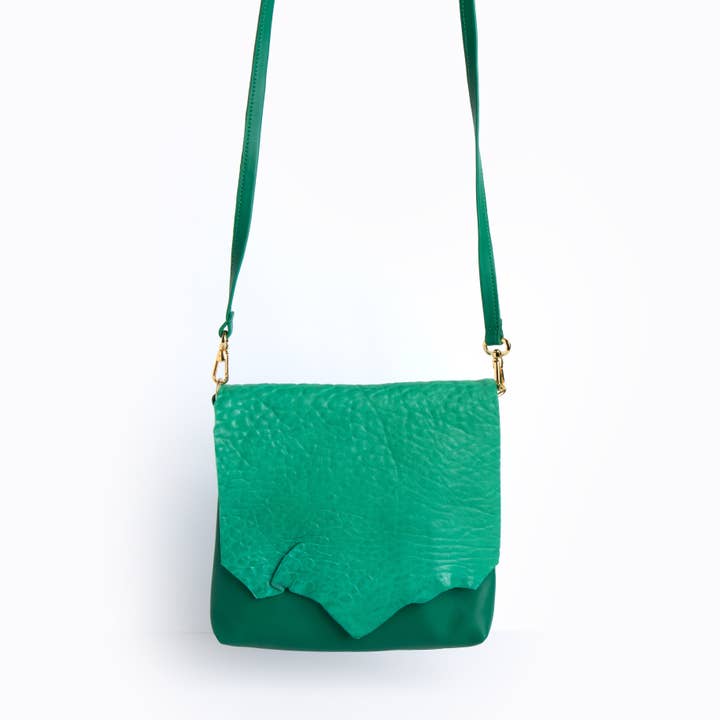 Erika Kelly Green Mini Messenger Handbag for wholesale by Viva Bags of California