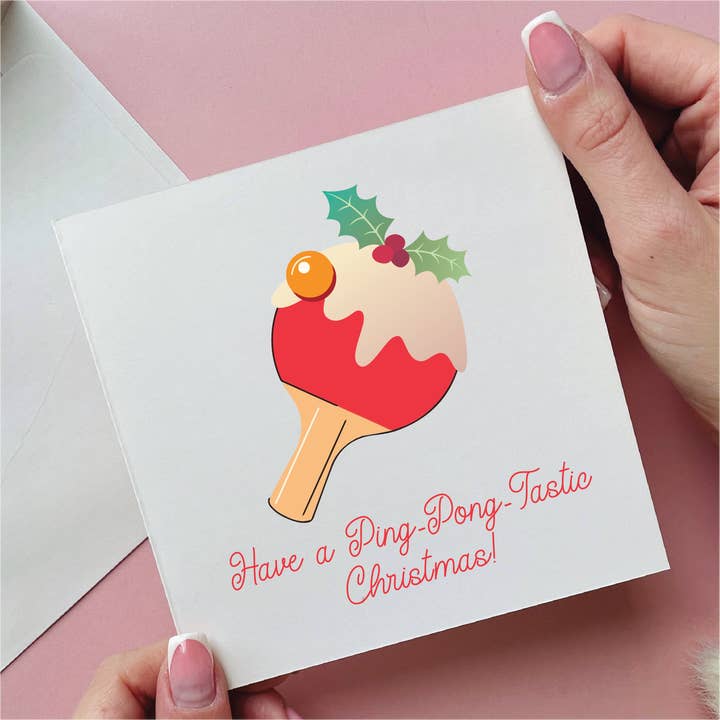 Table Tennis Christmas Card for wholesale by Alphabet Studios