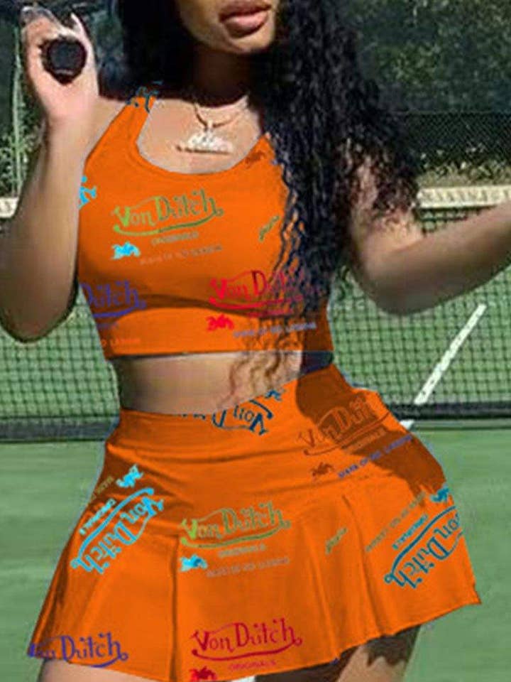 print split joint u neck sleeveless two pieces for wholesale by Fashion Combination