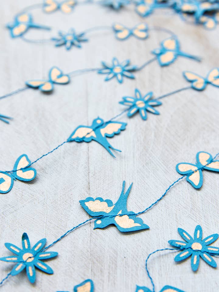 Recycled Paper Spring Garland for wholesale by Namaste