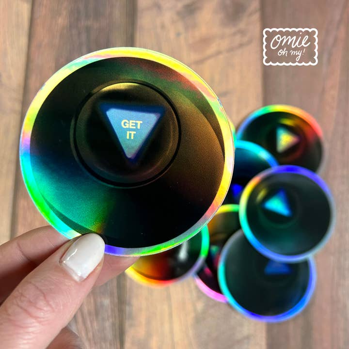 Magic 8 Ball 'Get It' Holographic Sticker for wholesale by Omie Oh My!