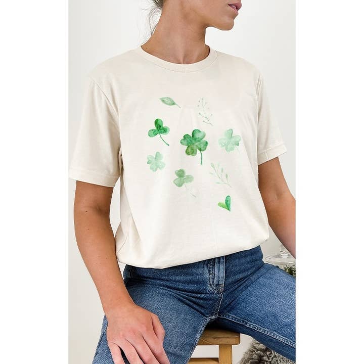 Falling Lucky Clovers Shamrocks T-Shirt zum St. Patrick's Day für den Großhandel von Select Apparel