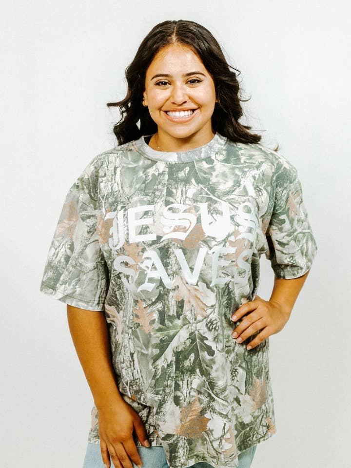Sage Jesus Saves Unisex Camo for wholesale on Faire6
