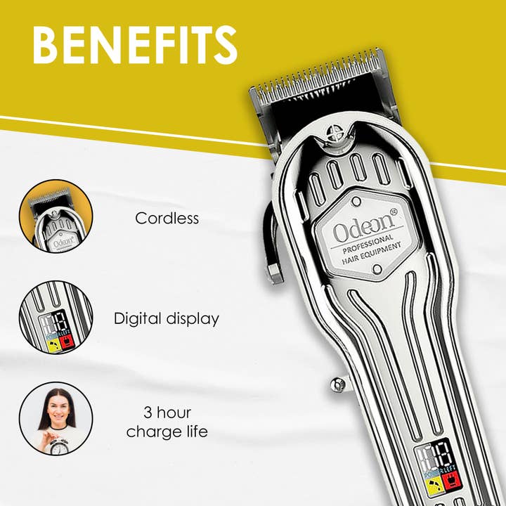 UB BRANDS INC – wholesale Trimmer – Men's – Odeon Silver Pro Cordless Hair Clippers – Digital Display2
