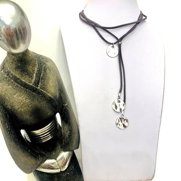 INDIAN SUMMER DREAMS ~ læder vedhæng halskæde for engroshandel hos Atisha Spiritual Shop