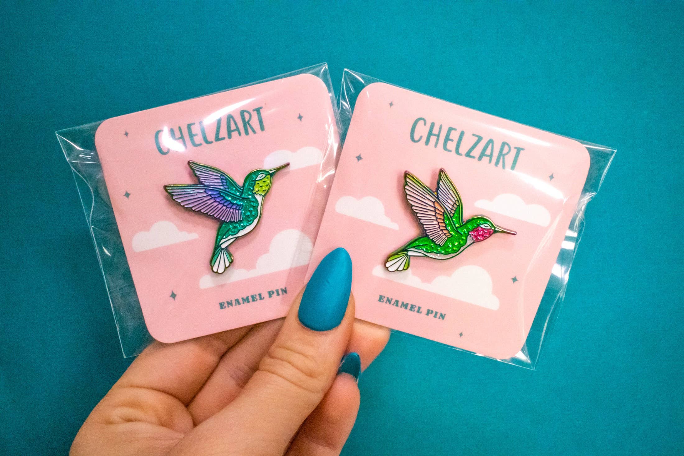 Chelzart - Vente Épinglettes/boutons - Épinglette Colibri | Cadeaux Colibri | Épinglette en émail Colibri6
