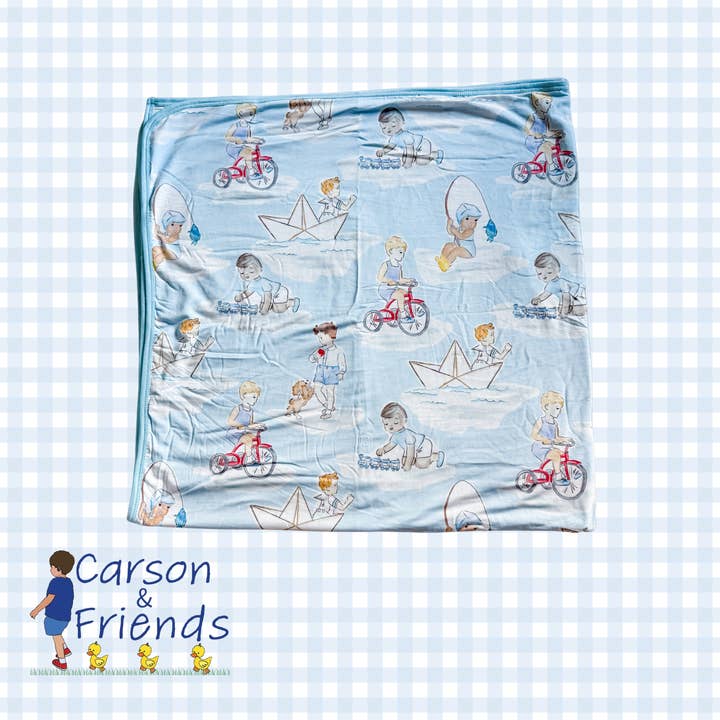 Manta de Dupla Camada em Viscose de Bambu para Aventura Todo o Dia por atacado de Carson & Friends