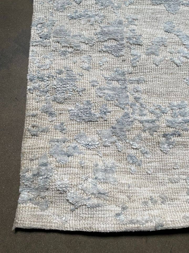 home mart goods - Wholesale Area Rug - 5'3"x7'6" Feet Viscose Wool Handmade Ivory Blue Area Rug4