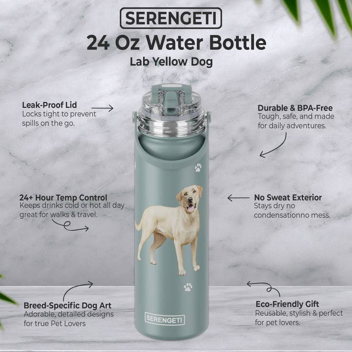 E&S Pets - Wholesale Water Bottle - Labrador - Yellow - Stainless Steel Water Bottle - 24oz3