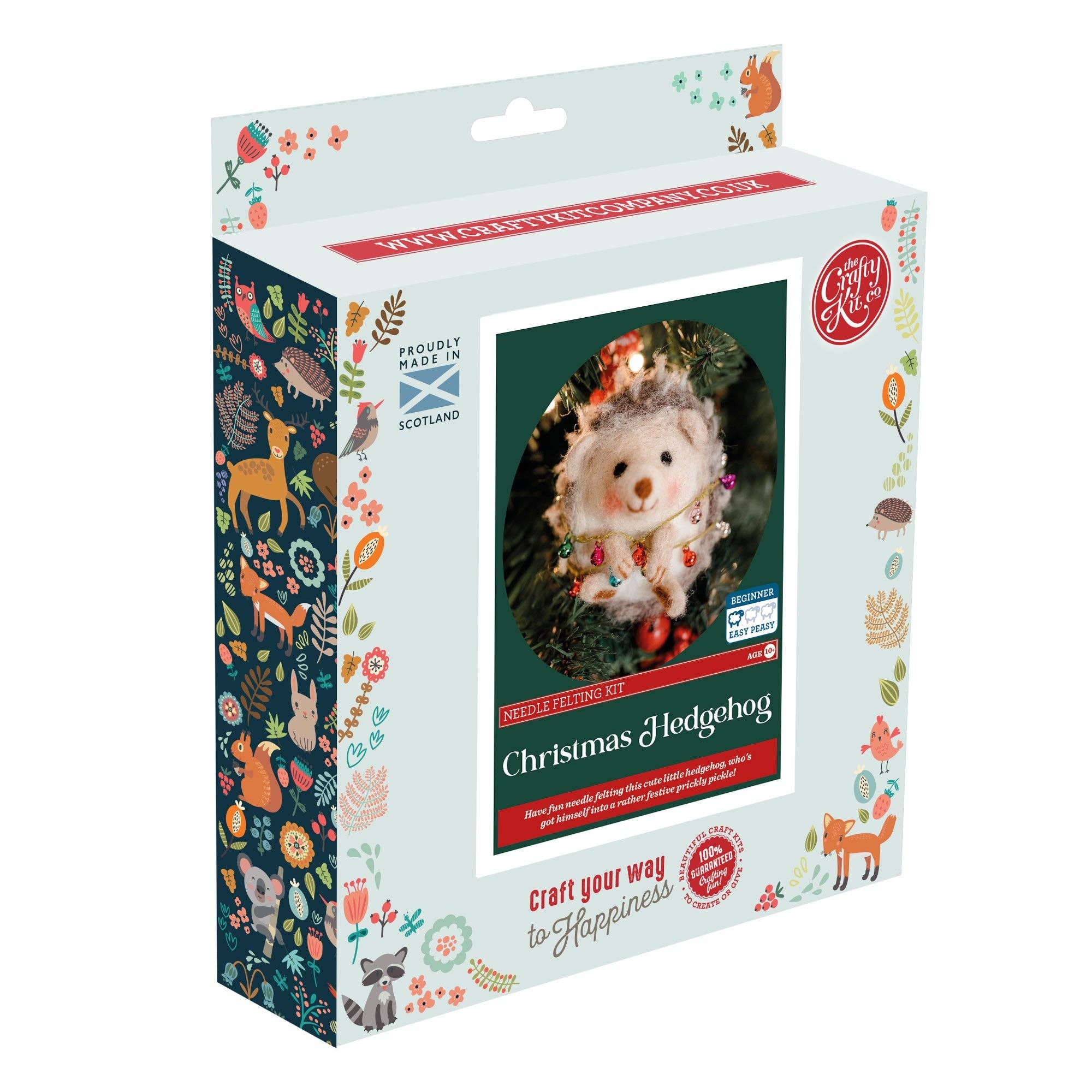 The Crafty Kit Company - Wholesale Craft Sewing Kit - Christmas Hedgehog Needle Felting Kit2