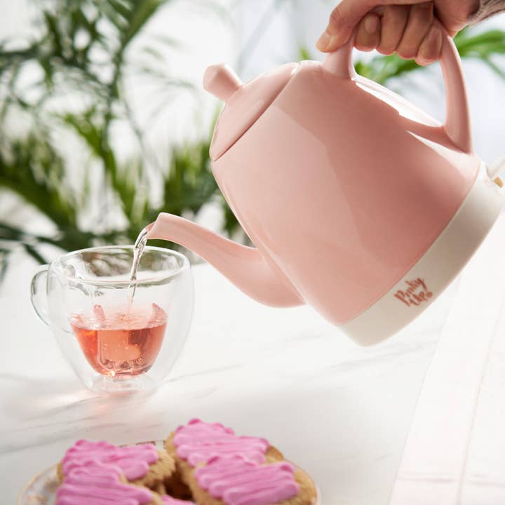Pinky Up - Wholesale Tea Pot - Noelle™ Ceramic Electric Gooseneck Tea Kettle 50oz in Pink3