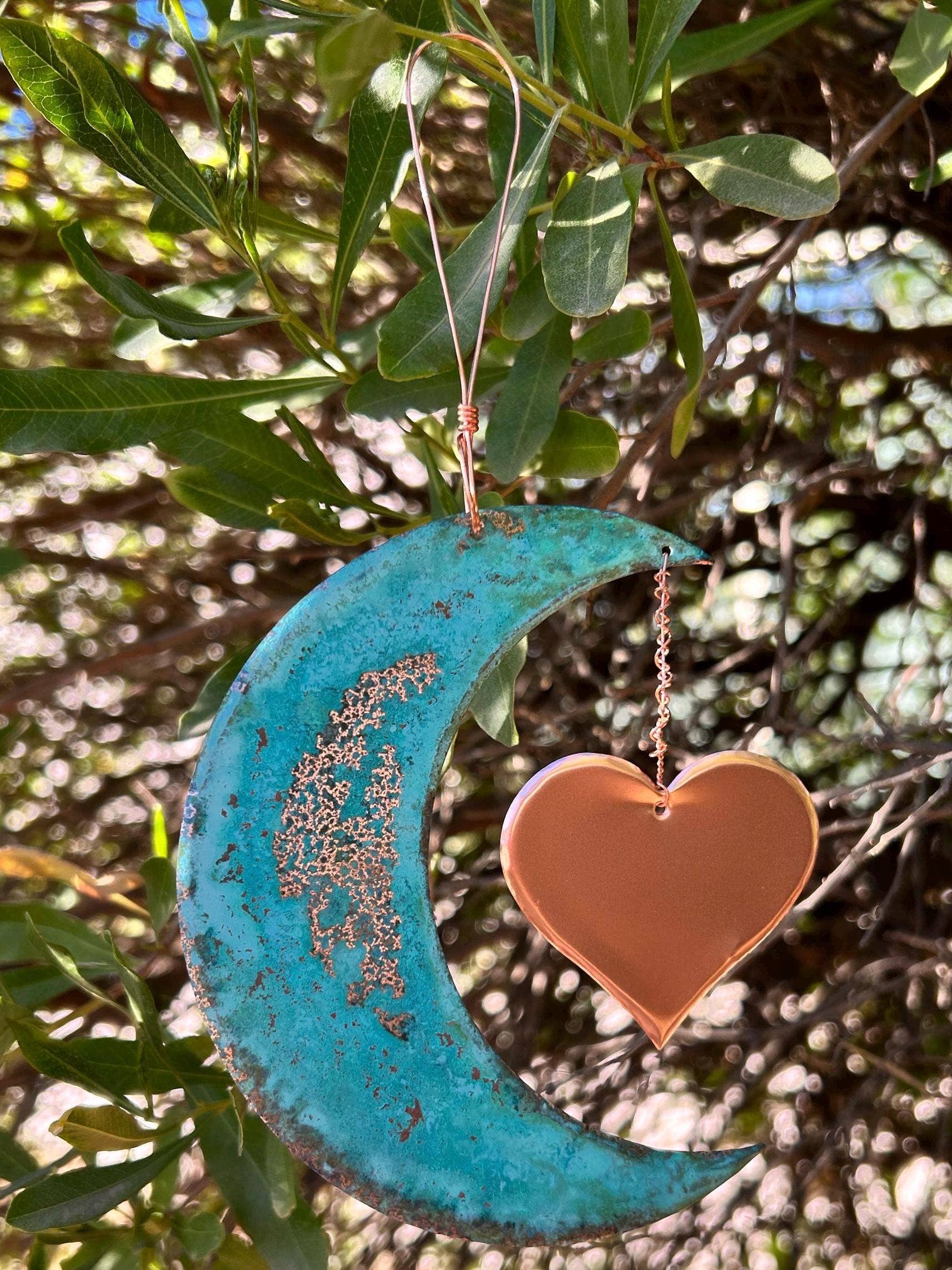 Dos Damas Designs - Wholesale Ornament - Moon & Heart Copper Christmas Ornament2