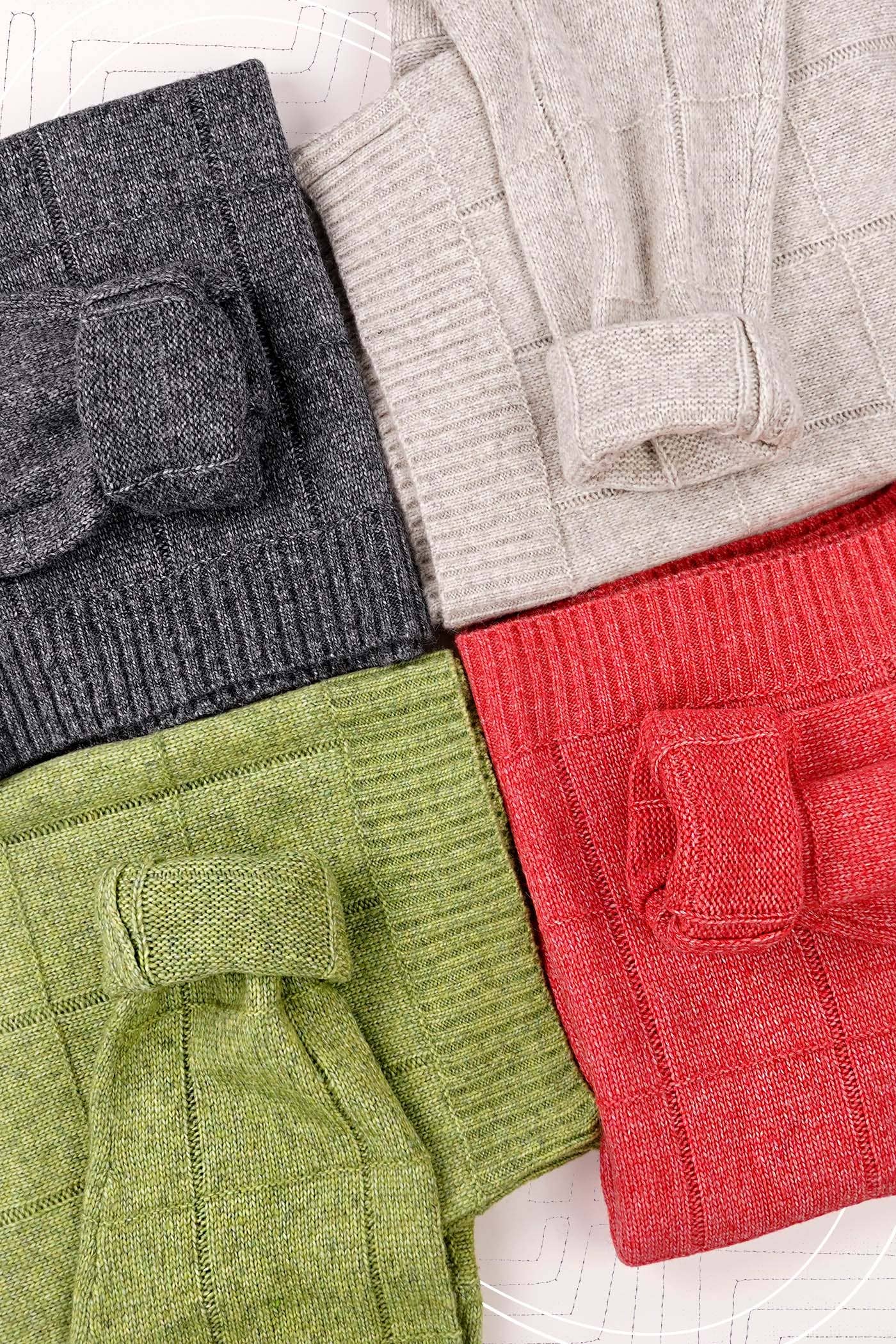 La Miel – Engroshandel Pullover - Dame – La Miel løs sweater med tofarvet vindueskarmmønster8