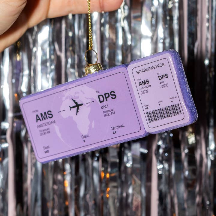 Yup in de boom - Wholesale Ornament - Boarding pass Amsterdam - Bali Ornament0