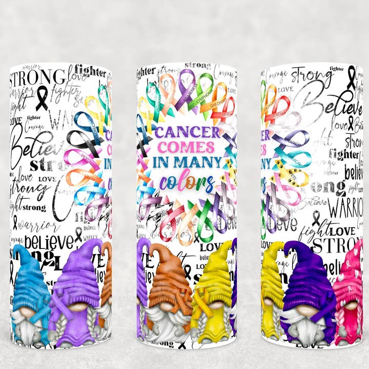 Cancer Comes in many Colors Awareness Ribbon #1 | Tumbler for wholesale by Designs by Robyn