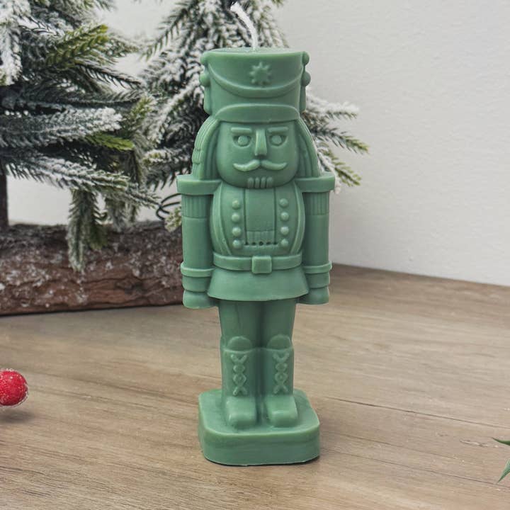 Green Christmas Nutcracker Candle - Nutcracker Soldier Decor for wholesale by Eli and Things