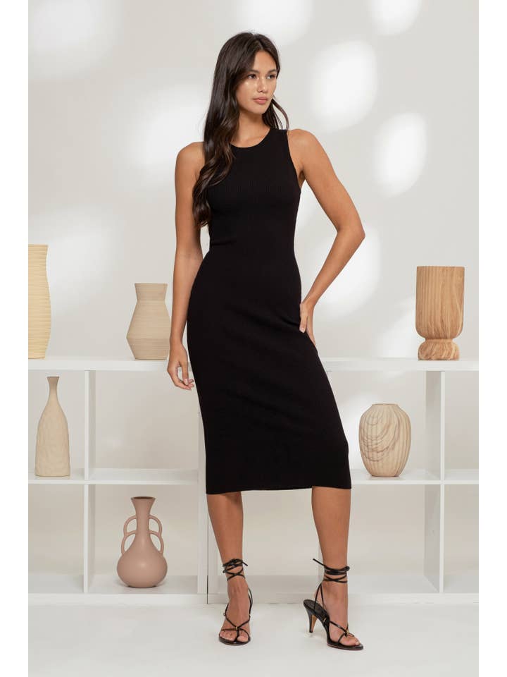 The Workshop Studio – Engroshandel Kjole - Dame – RIBSTRIKKET TANK MIDIKJOLE18