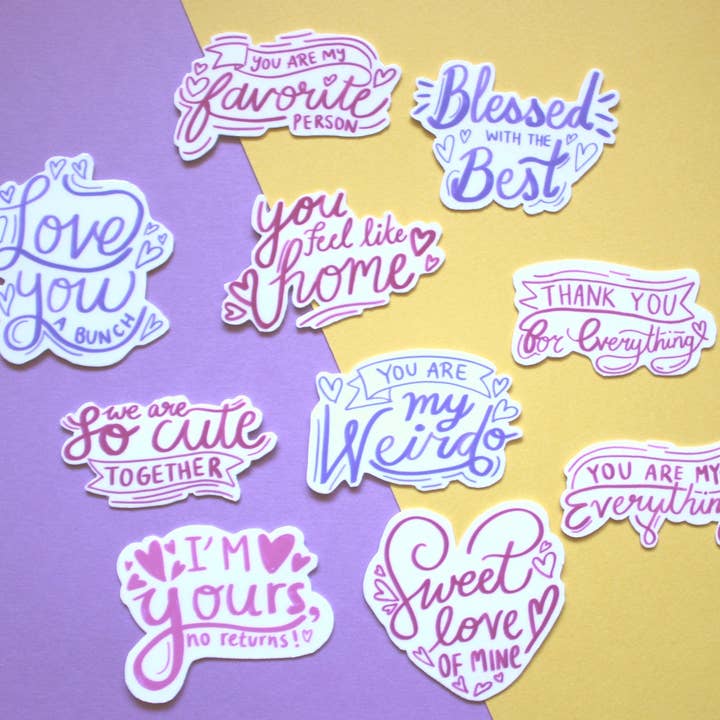 Pegatina Sweet Love Of Mine | Pegatina de amor | Pequeños regalos de aniversario para venta al por mayor de The Colorful Place