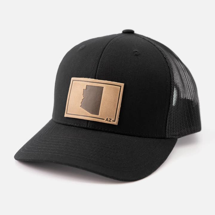 Arizona Silhouette Hat | Leather Patch Trucker Hat for wholesale by Range Leather Co.