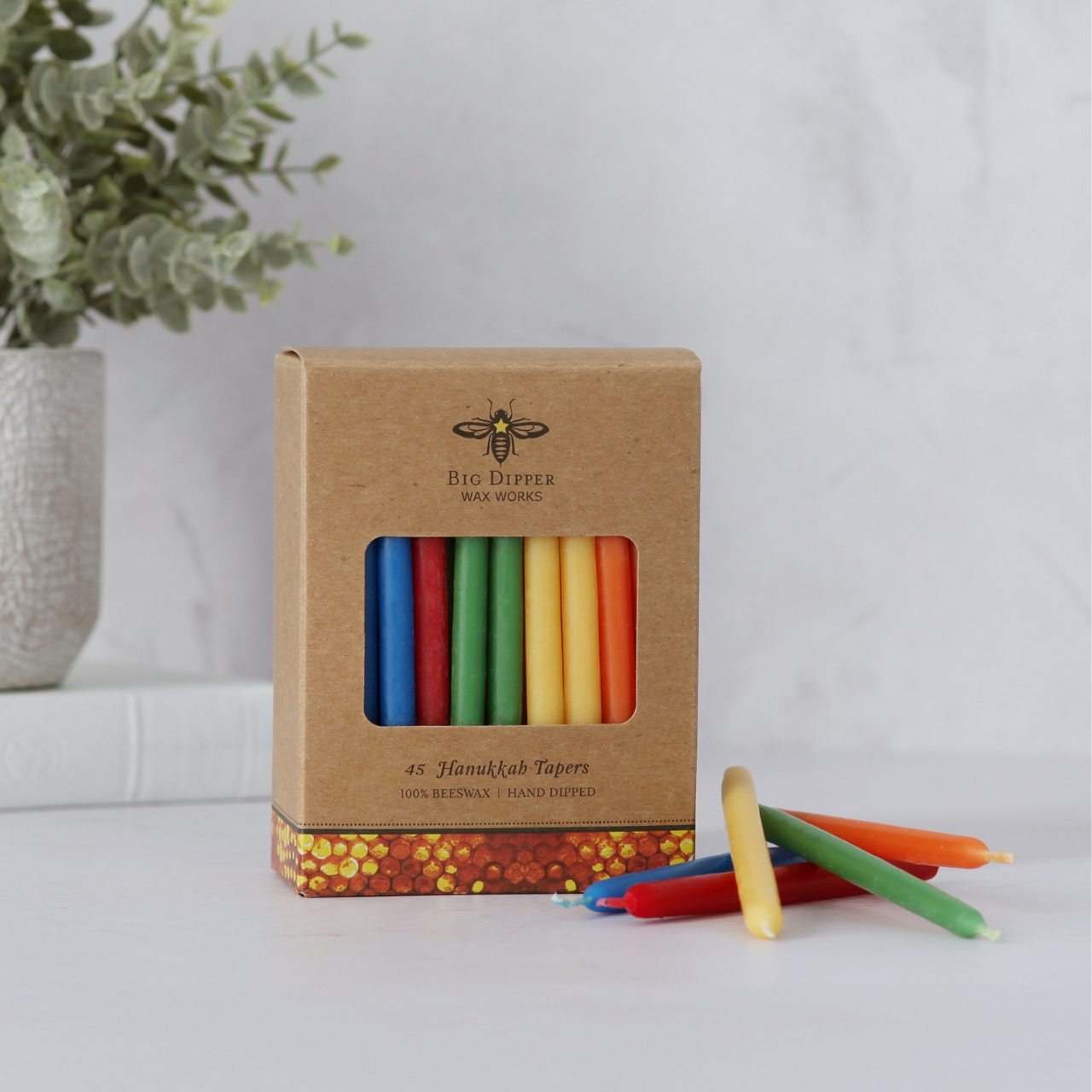 Big Dipper Wax Works - Wholesale Tapered Candle/Candlestick - Taper Candles – 100% Pure Beeswax – Hanukkah 5” Hand-Dipped5