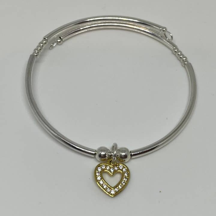 Hearts Tiny gold heart w/ cubic zirconia for wholesale by Chappy Girls