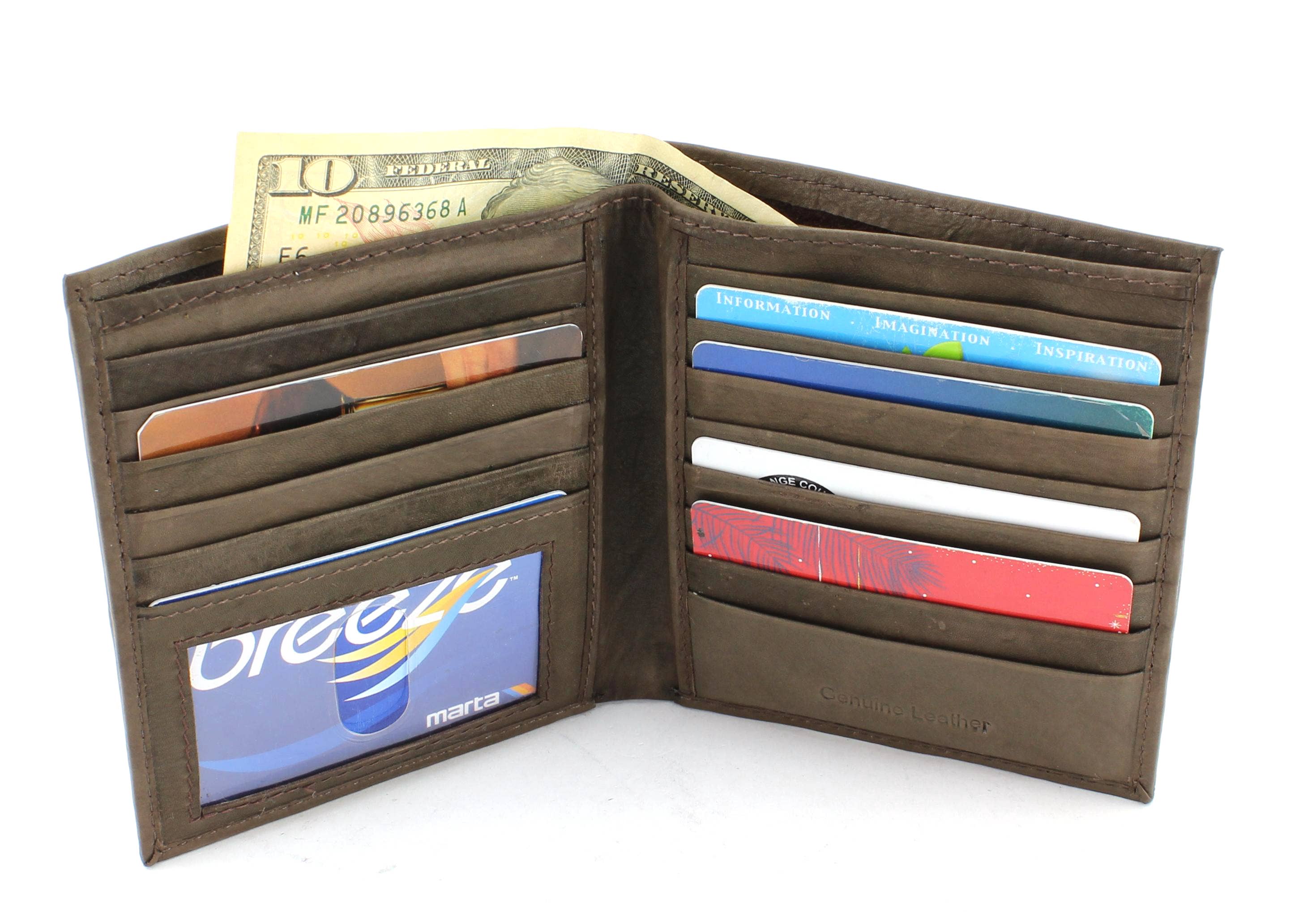 Leather Impressions Inc – Carteira – Homem por atacado – Hipster de couro de vaca de grão superior Bacci W/89820