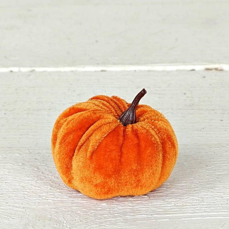 Impressive Enterprises, Inc. - Wholesale Decorative Tabletop Object - ISB79865- Mini Velvet Pumpkin Bagx6-OR1