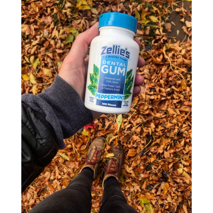 Zellie's - Wholesale Chewing Gum - Zellie's Xylitol Dental Gum - Peppermint 100ct Jar