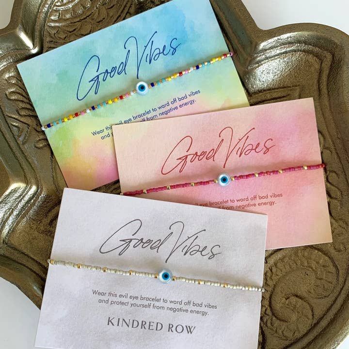 Kindred Row - Wholesale Beaded Bracelet - Evil Eye Beaded Bracelet, Rainbow2