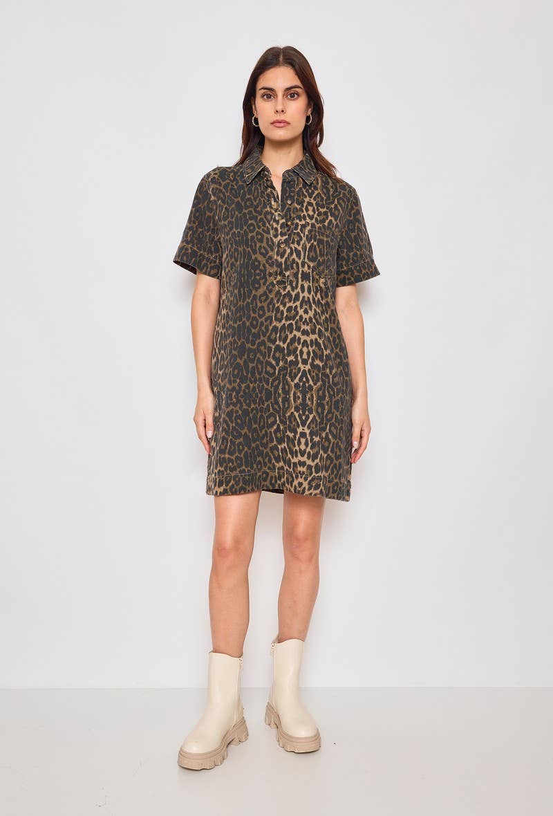 SUNNY STUDIO – Vestido - Mulher por atacado – Vestido curto com estampa animal.5