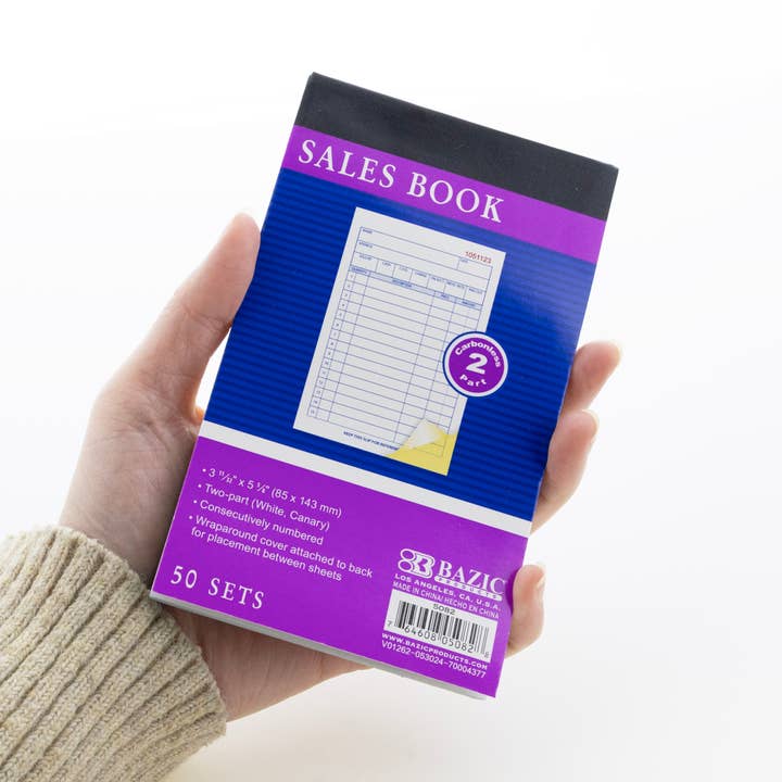 BAZIC Products - Wholesale Notebook - General Sales Book 2-Part Carbonless 3 11/32" x 5 5/8"