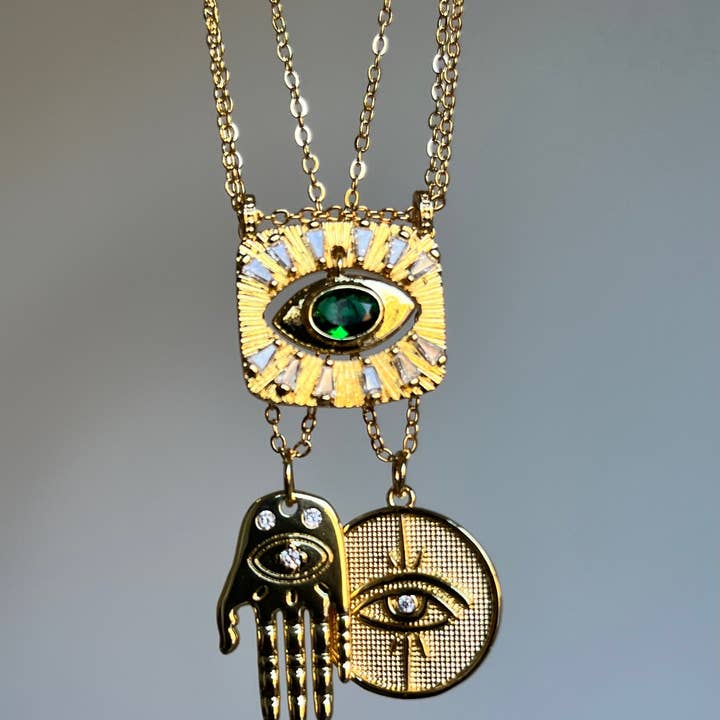 Heather Kahn - Venta al por mayor Collares con colgantes/abalorios - Collar Hamsa Good Vibes Only