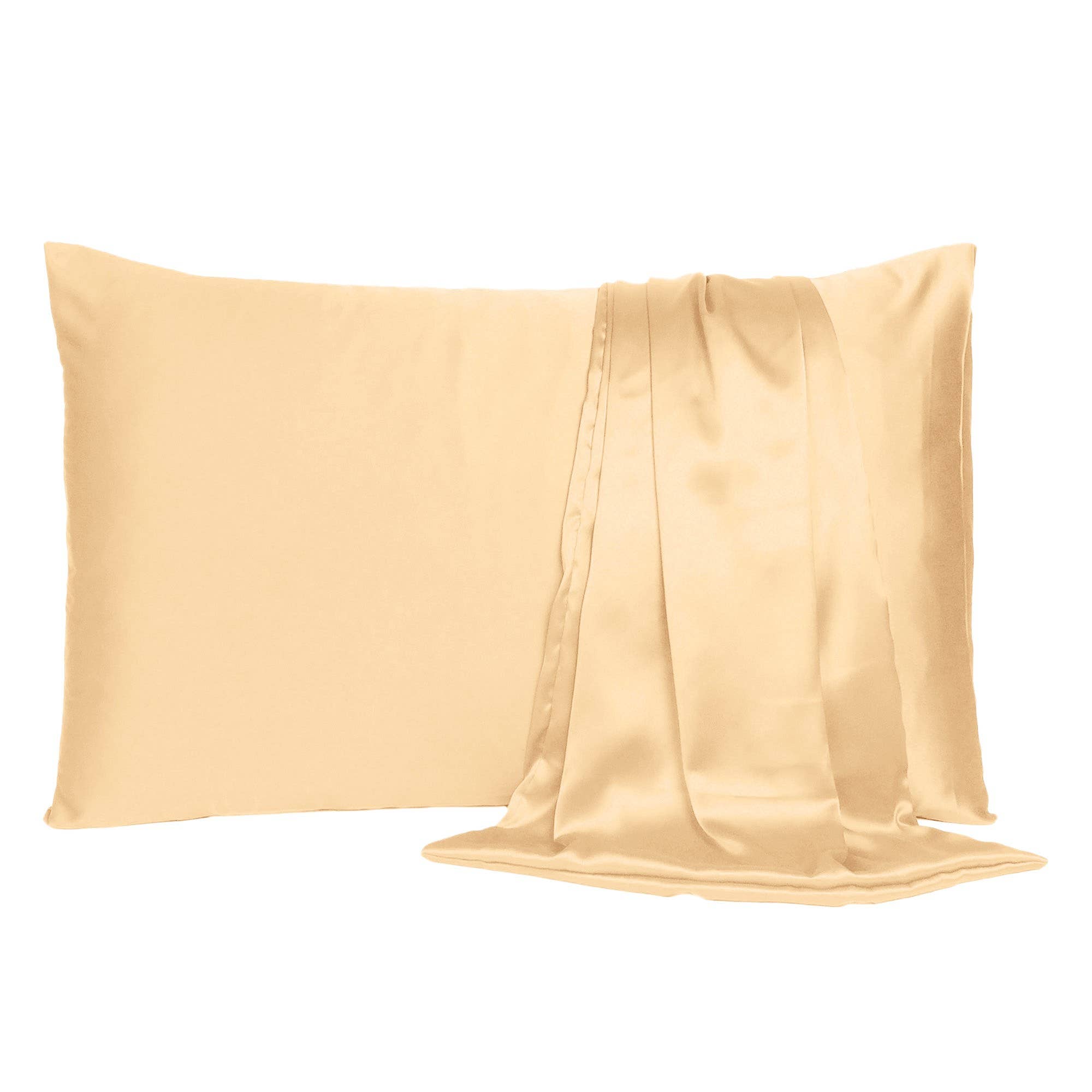 HomeRoots – wholesale Bedding set – Pale Peach Dreamy Set Of 2 Silky Satin Queen Pillowcases0